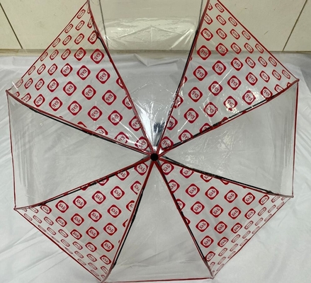 21-calowy przezroczysty składany parasol ręczny otwarta metalowa rama