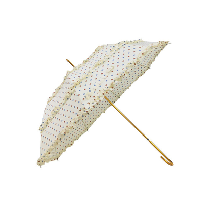 Projektowanie mody Damski parasol z koronkową złotą ramą