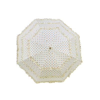 Projektowanie mody Damski parasol z koronkową złotą ramą