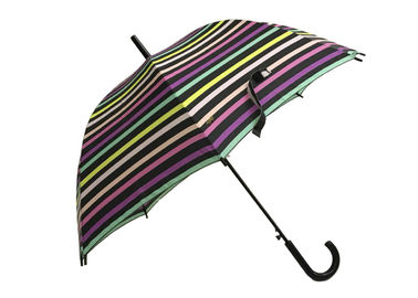 Kolorowe paski Auto Open Stick Parasol odporny na deszcz Mocny uchwyt dla kobiet