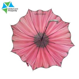 Kompaktowy, silny, automatyczny parasol w sztyfcie różowy Długość 70-100 cm na deszczowe dni