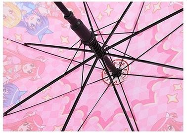 Auto Girls Kids Różowy parasol 8 mm Metalowy wałek o długości 70 cm z plastikowym kubkiem