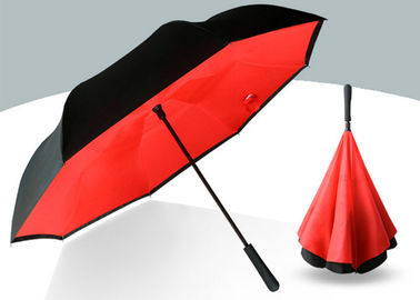 190T Pongee Adults odwrócony odwrócony parasol kolorowy na deszczową pogodę