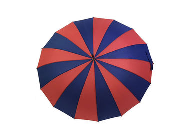 Lekki czerwony niebieski drewniany uchwyt parasol Odporny na wiatr Mocny, wytrzymały