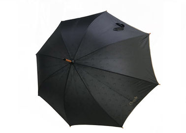 Unisex Czarny parasol Drewniany uchwyt Podwójna warstwa Proste światło na deszczowe dni