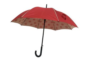 Odporny na wiatr parasol golfowy czerwony Pongee z pełnym nadrukiem wewnątrz panelu