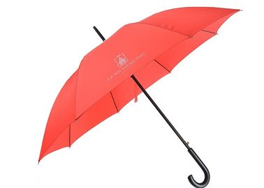 Białe materiały Pongee Promocyjne parasole golfowe Logo Drukowanie Drewniany uchwyt J