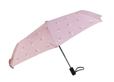 Wodoodporny automatyczny parasol podróżny 3 Składany gumowy uchwyt w kształcie pongee