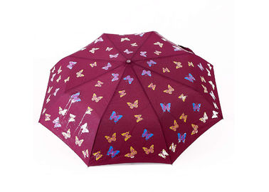 Automatyczny, lekki parasol podróżny Sitodruk Kolorowy 3-krotnie