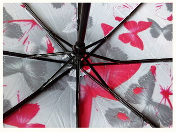 Ręcznie otwierane niestandardowe parasole podróżne Kwiat motyla Drukuj Wodoodporny baldachim