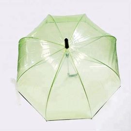 Zielony parasol POE w kształcie kopuły, kompaktowy parasol w kształcie bańki z czarną lamówką
