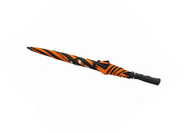 Pomarańczowo-czarny kompaktowy parasol golfowy Poliester / Pongee Materiał na podróż