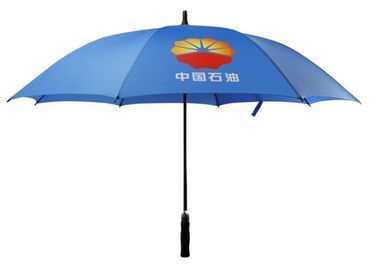 Bule Wiatroodporne parasole golfowe Z włókna węglowego Czarne metalowe żeberka do promocji
