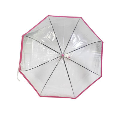 Automatycznie otwierane żebra z włókna szklanego 23-calowy przezroczysty parasol kopułkowy