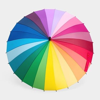 Wiatroodporne parasole do golfa z 24 żebrami Rainbow Straight