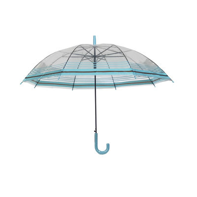 Auto Open J Handle 23-calowy, przezroczysty parasol przeciwdeszczowy POE