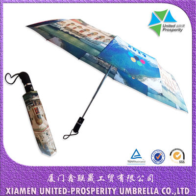 Wodoodporne metalowe żebra 8mm trzonek 3-krotny automatyczny parasol
