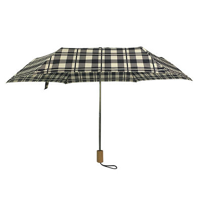 SGS Ręcznie otwierany drewniany uchwyt Sprawdź składany parasol