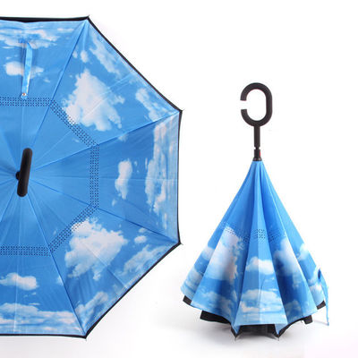 Dwuwarstwowy składany odwrócony parasol z uchwytem C.