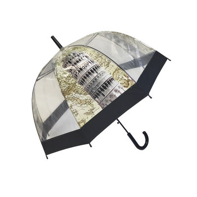 Wyczyść parasol POE w kształcie kopuły z nadrukiem scenerii