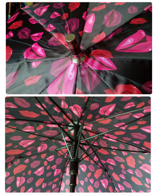 Składany 8mm metalowy parasol z czerwonymi ustami dla kobiet