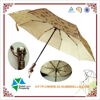 Shinny Skull Handle składany wiatroodporny parasol dla mężczyzn