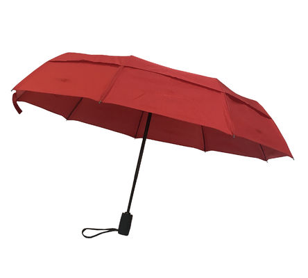 W pełni automatyczny, wiatroodporny, 2-warstwowy składany parasol w kolorze czerwonym do wentylacji Amazon