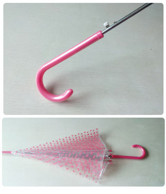 J Handle Pink Dot POE Przezroczysty parasol przeciwdeszczowy dla dzieci