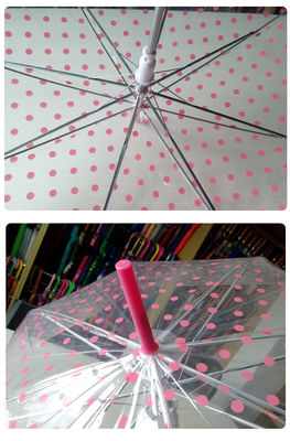 J Handle Pink Dot POE Przezroczysty parasol przeciwdeszczowy dla dzieci