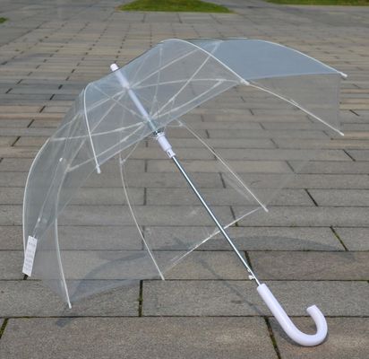 Wodoodporny uchwyt J 8mm Metalowy trzonek Przezroczysty parasol przeciwdeszczowy