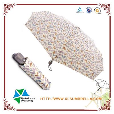 Kolorowy wzór liścia 8mm metalowy składany parasol dla kobiet