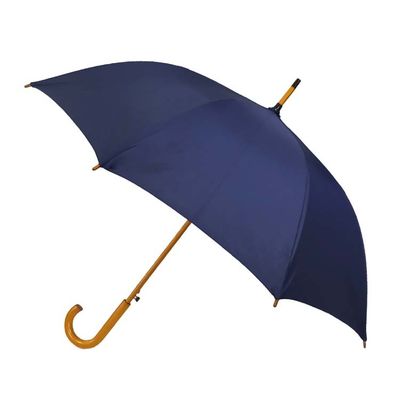 Automatycznie otwierany parasol z tkaniny poliestrowej Pongee z drewnianą rączką SGS