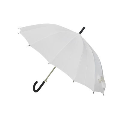 27-calowy, 16-karatowy, biały, wiatroodporny parasol