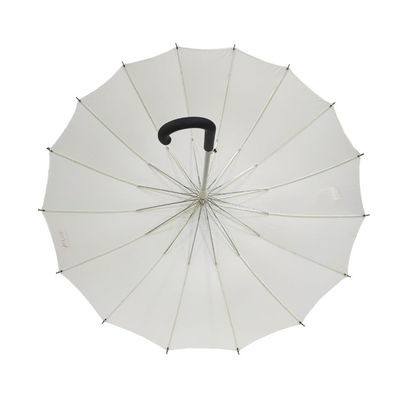 27-calowy, 16-karatowy, biały, wiatroodporny parasol