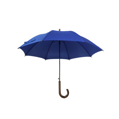 Zakrzywiony uchwyt Drukowanie metalowych żeber Promocyjny prosty parasol 23 cali 8K niebieski