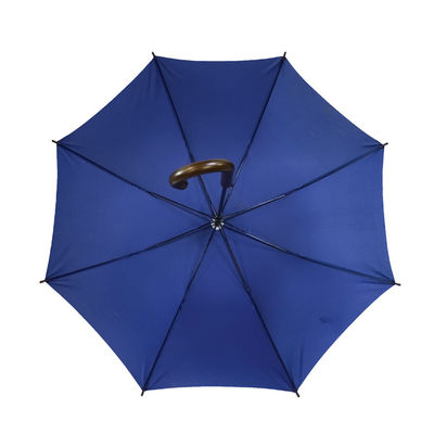 Zakrzywiony uchwyt Drukowanie metalowych żeber Promocyjny prosty parasol 23 cali 8K niebieski