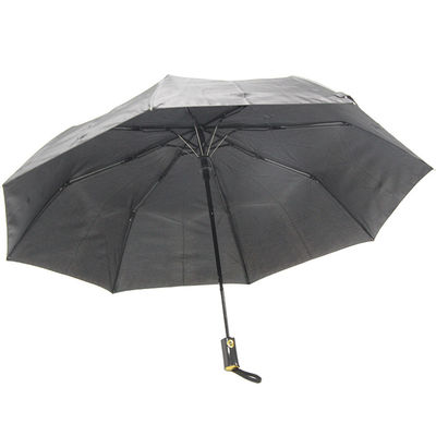 8mm metalowy wałek 3 składany parasol w kolorze czarnym wiatroodporny automatyczny otwarty zamykany