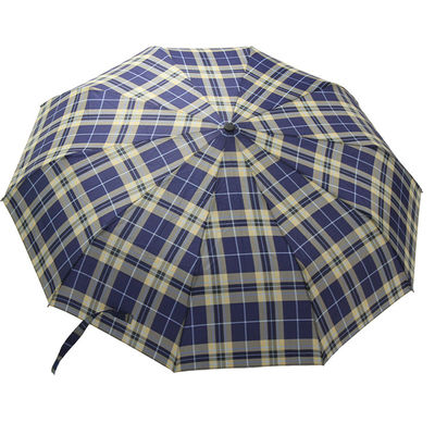 Check And Stripe Metal Shaft Pongee Fabric 3 składany parasol dla mężczyzn