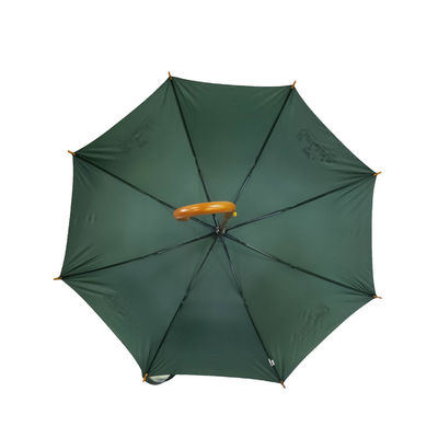 Drewniany wałek Niestandardowe logo Drukowanie w sztyfcie Proste parasole Uchwyt z krzywą drewnianą