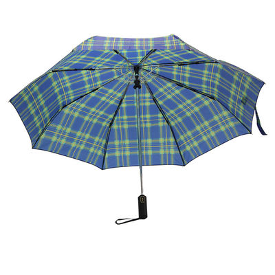 Automatyczny otwarty zamykany zielony parasol w paski Trzy składane parasole dla mężczyzn