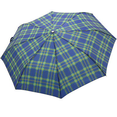 Automatyczny otwarty zamykany zielony parasol w paski Trzy składane parasole dla mężczyzn