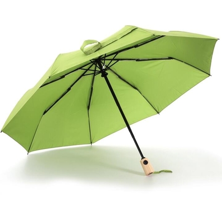 Uchwyt bambusowy 21 &quot;x8k Podwójne żebra z włókna szklanego Automatyczny składany parasol