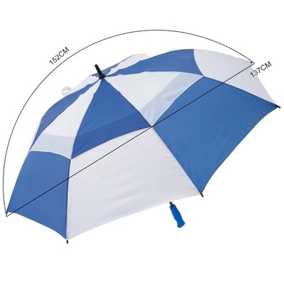 RPET Pongee Metalowa rama Podwójny parasol golfowy z żebrami z włókna szklanego