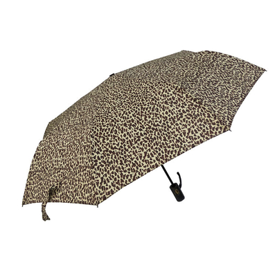 190T Poliester 3 składany parasol z wzorem Lepoard