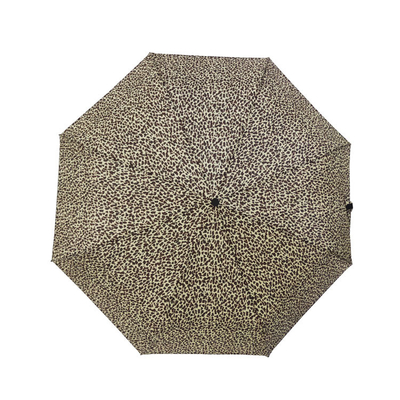 190T Poliester 3 składany parasol z wzorem Lepoard