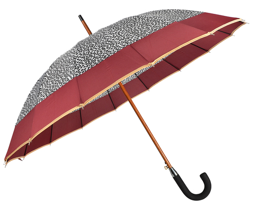 16 żeber drewniany wałek RPET Pongee automatyczny otwarty parasol