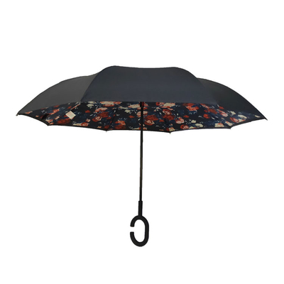 21-calowy dwuwarstwowy odwrócony parasol Pongee z uchwytem C