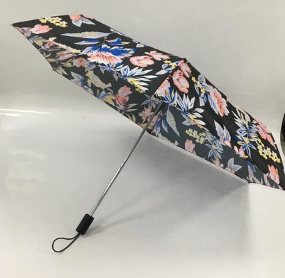 BSCI Drewniany uchwyt Kieszonkowy parasol o średnicy 93 cm z nadrukiem na rolkach