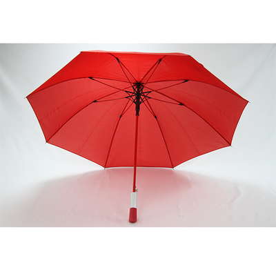 8mm metalowy parasol czerwony Pongee z niestandardowym nadrukiem logo