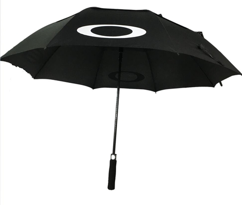 Ręczny otwarty dwuwarstwowy parasol golfowy Pongee z żebrami z włókna szklanego